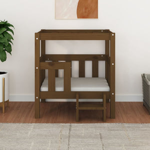 Hundbädd honungsbrun 65,5x50,5x70 cm massiv furu