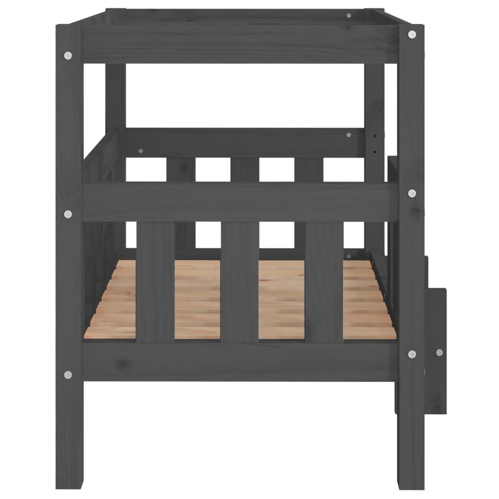 Hundbädd grå 75,5x63,5x70 cm massiv furu