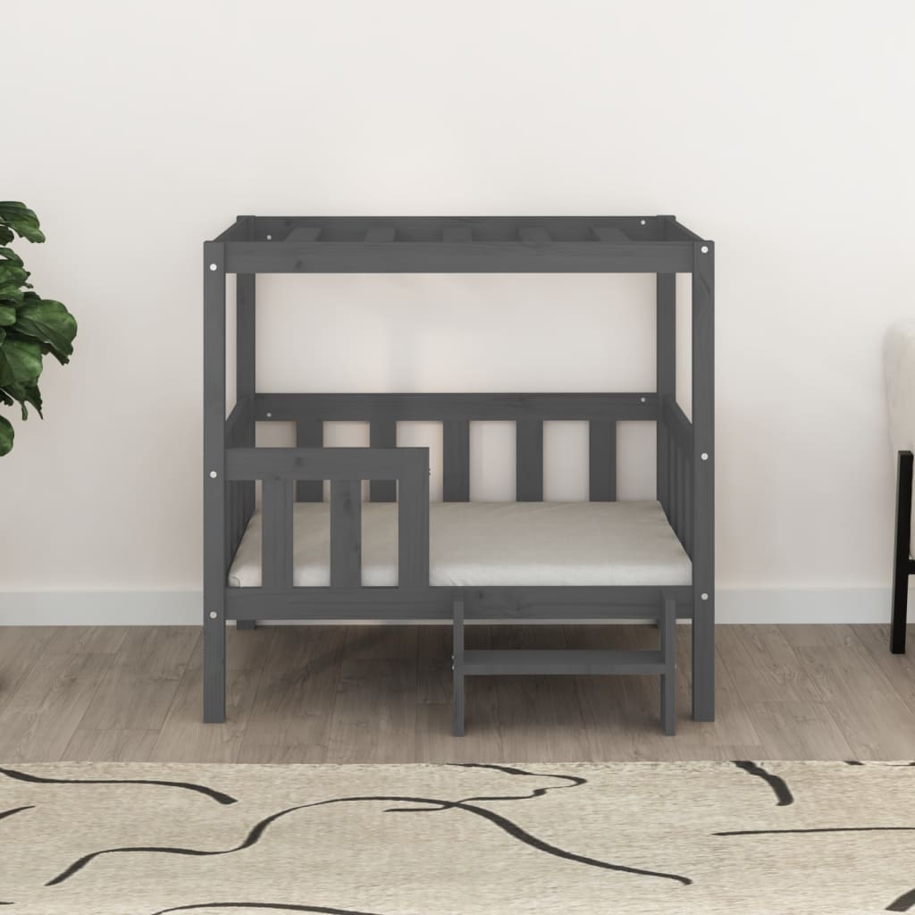 Hundbädd grå 95,5x73,5x90 cm massiv furu