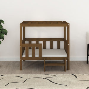 Hundbädd honungsbrun 95,5x73,5x90cm massiv furu