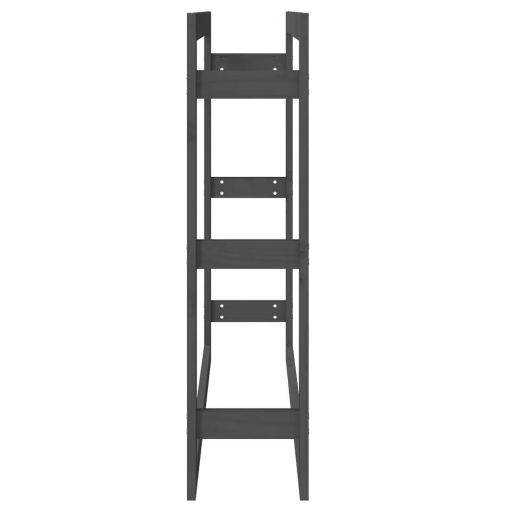 Vedställ grå 100x25x100 cm massiv furu