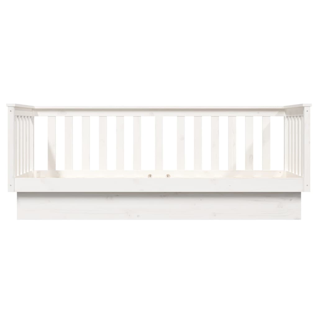 Dagbädd utan madrass vit 75x190 cm massiv trä furu