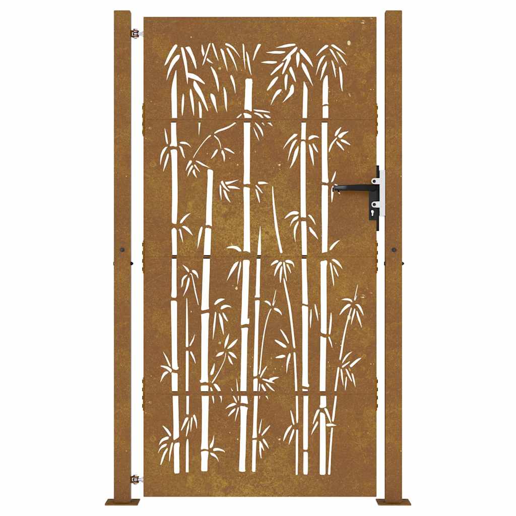 Trädgårdsgrind 100x200 cm cortenstål bambudesign