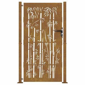 Trädgårdsgrind 100x200 cm cortenstål bambudesign