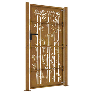 Trädgårdsgrind 100x200 cm cortenstål bambudesign
