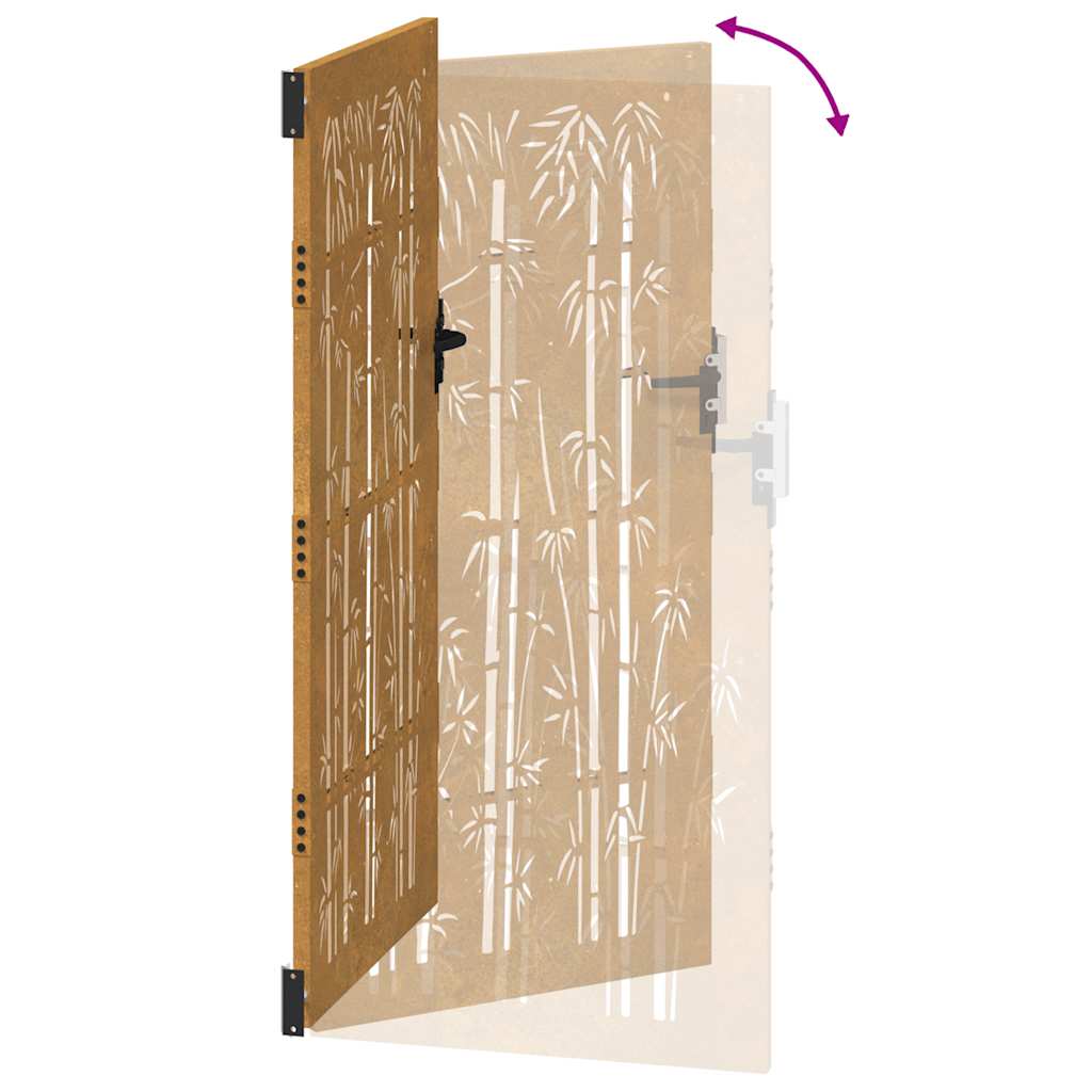 Trädgårdsgrind 100x200 cm cortenstål bambudesign