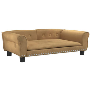 Hundbädd brun 95x55x30 cm sammet