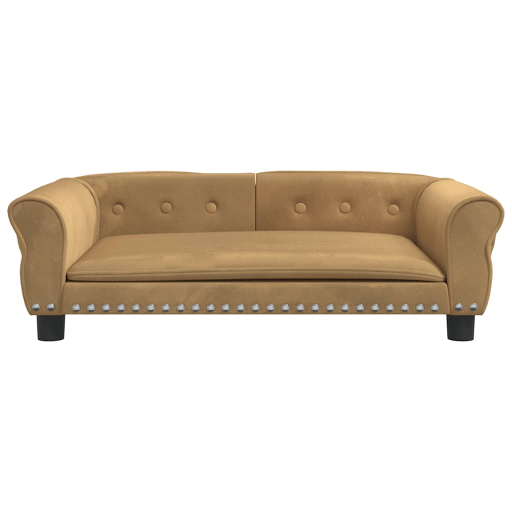 Hundbädd brun 95x55x30 cm sammet