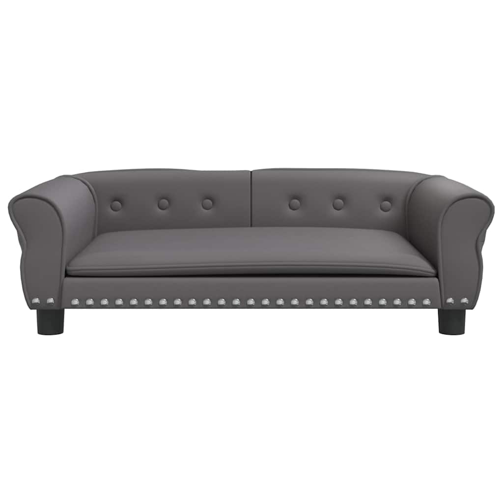 Hundbädd grå 95x55x30 cm konstläder