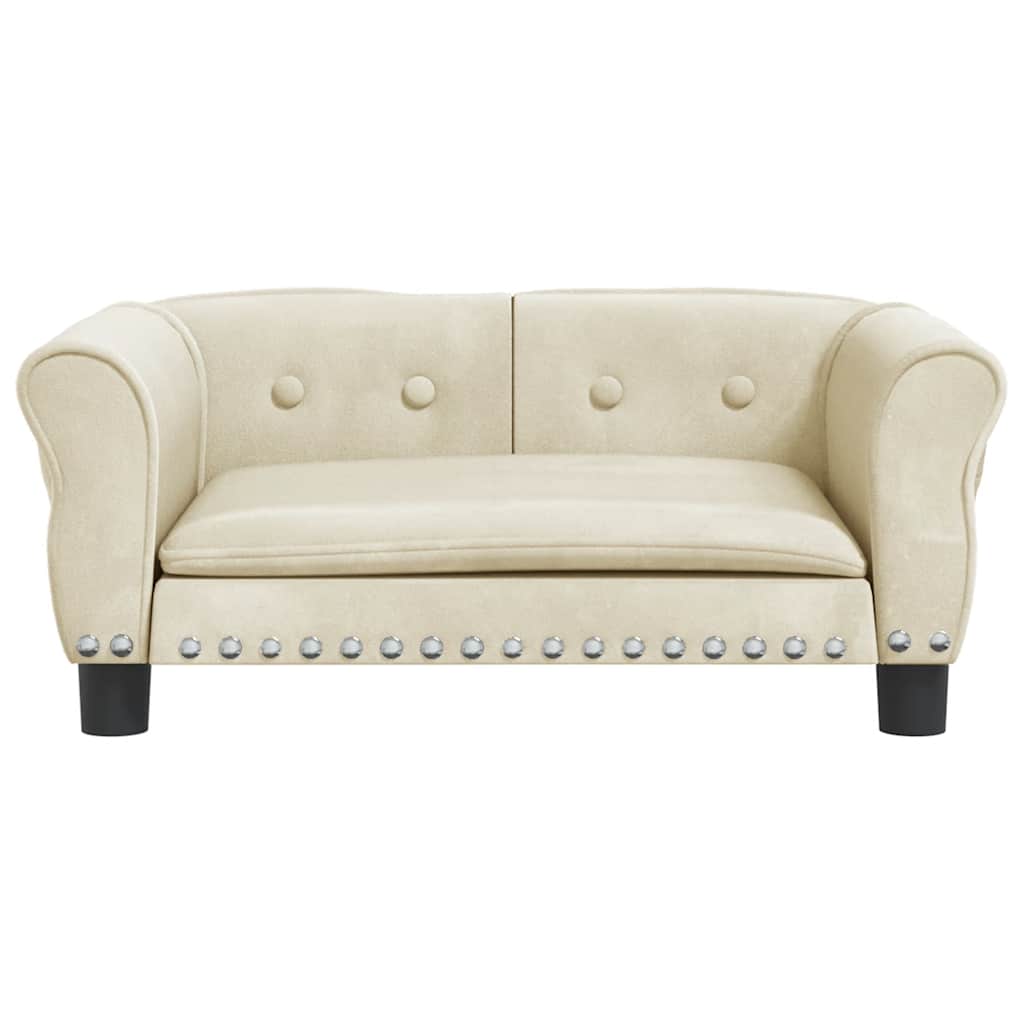 Hundbädd gräddvit 70x45x30 cm sammet