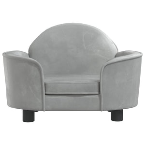 Hundbädd ljusgrå 66x40x45 cm sammet