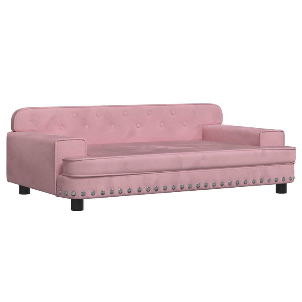 Hundbädd rosa 90x53x30 cm sammet