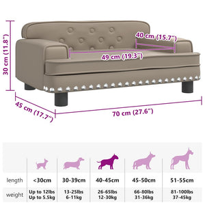 Hundbädd cappuccino 70x45x30 cm konstläder