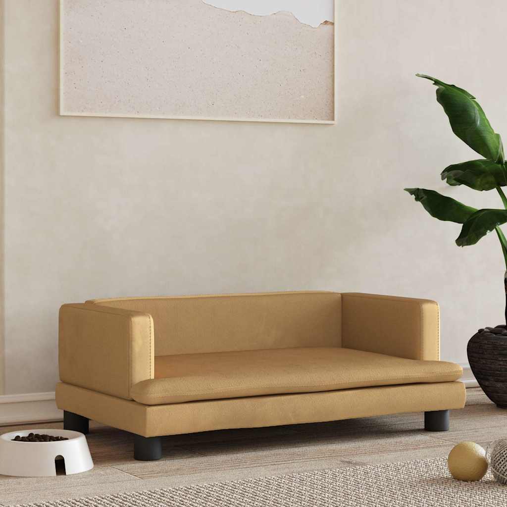 Hundbädd brun 80x45x30 cm sammet