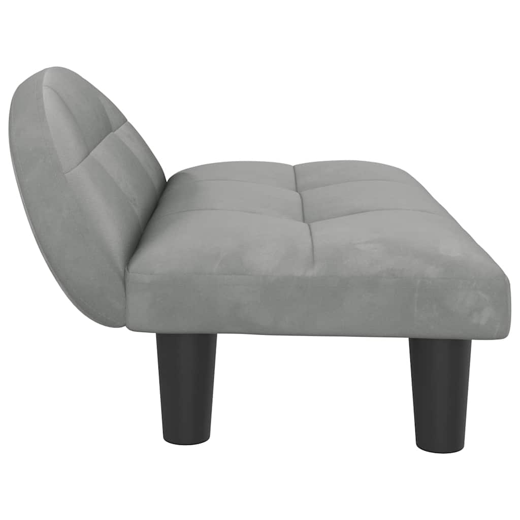 Hundbädd ljusgrå 70x52x30 cm sammet