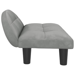 Hundbädd ljusgrå 70x52x30 cm sammet