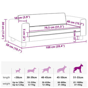 Hundbädd med förlängning brun 100x50x30 cm konstläder