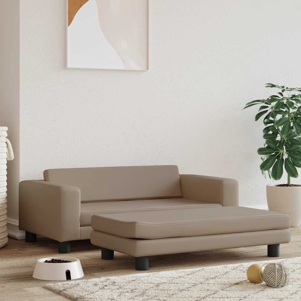 Hundbädd med förlängning cappuccino 100x50x30 cm konstläder