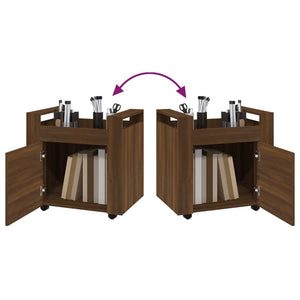Skrivbordsvagn brun ek 60x45x60 cm konstruerat trä