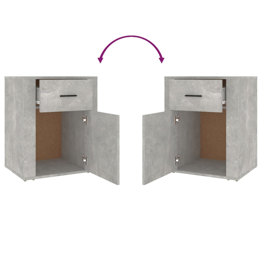 Sängbord betonggrå 50x36x60 cm konstruerat trä