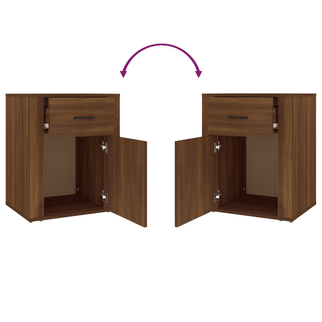 Sängbord Brun ek 50x36x60 cm konstruerat trä