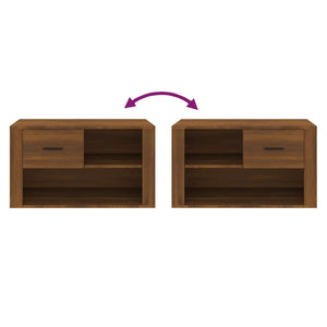 Skoskåp brun ek 80x35x45 cm konstruerat trä