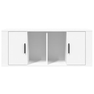 Tv-bänk vit 100x35x40 cm konstruerat trä