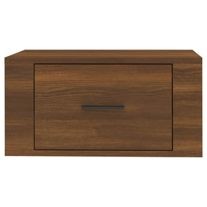 Väggmonterat sängbord 2 st brun ek 50x36x25 cm