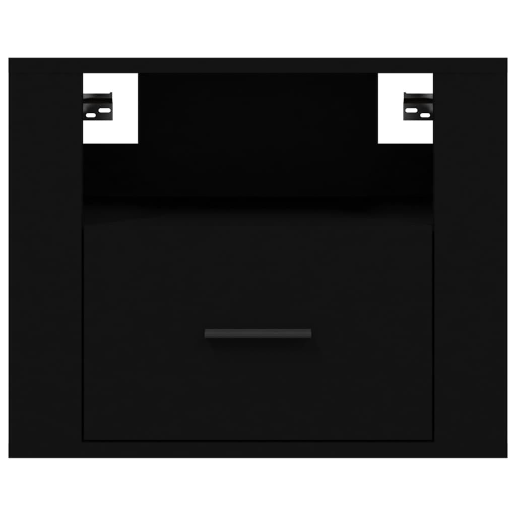 Väggmonterade sängbord 2 st svart 50x36x40 cm