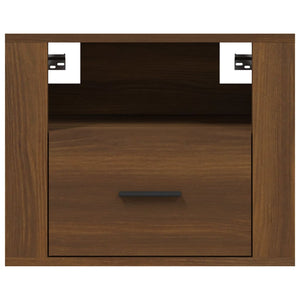 Väggmonterade sängbord 2 st brun ek 50x36x40 cm