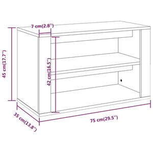 Skohylla svart 75x35x45 cm konstruerat trä