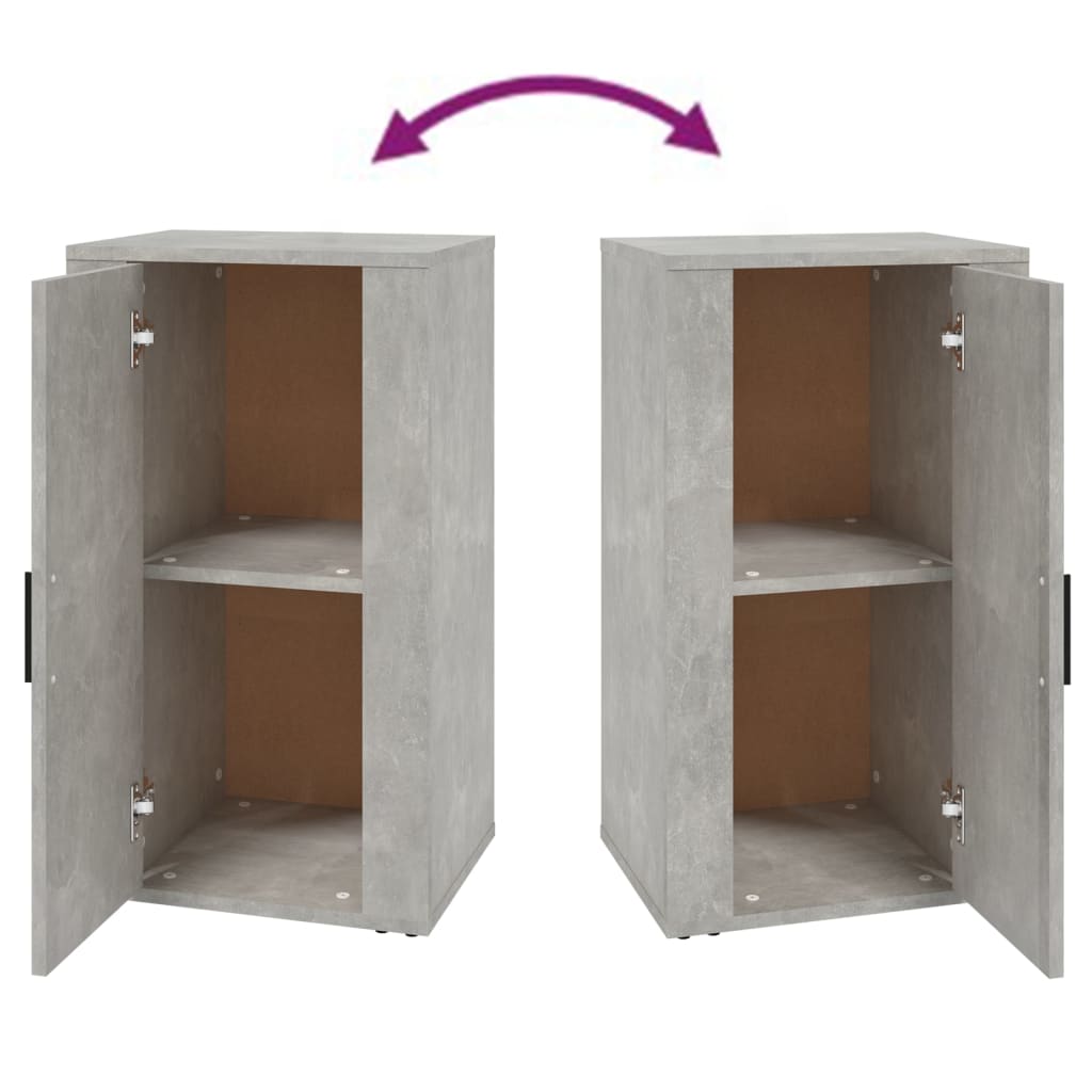 Skåp betonggrå 40x33x70 cm konstruerat trä