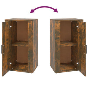 Skåp rökfärgad ek 40x33x70 cm konstruerat trä