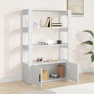 Förvaringshylla vit 80x30x119,5 cm konstruerat trä