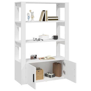 Förvaringshylla vit 80x30x119,5 cm konstruerat trä