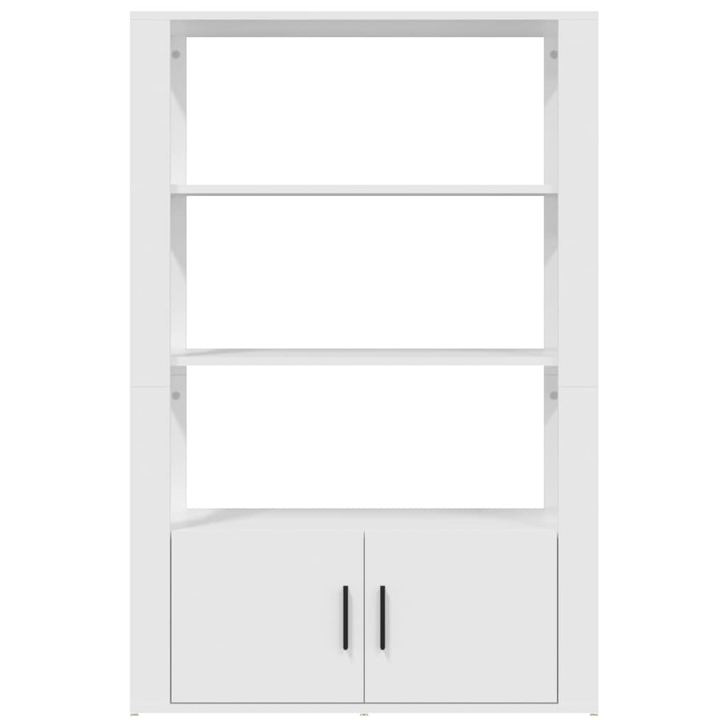 Förvaringshylla vit 80x30x119,5 cm konstruerat trä