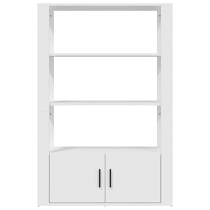 Förvaringshylla vit 80x30x119,5 cm konstruerat trä