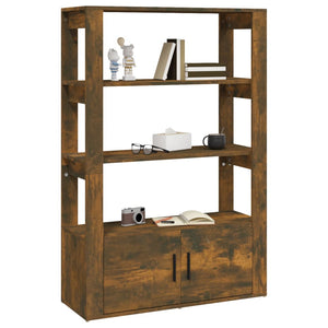 Sidobord rökfärgad ek 80x30x119,5 cm konstruerat trä