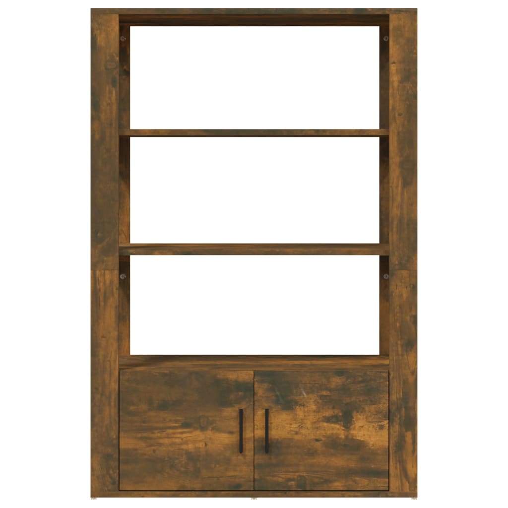 Sidobord rökfärgad ek 80x30x119,5 cm konstruerat trä