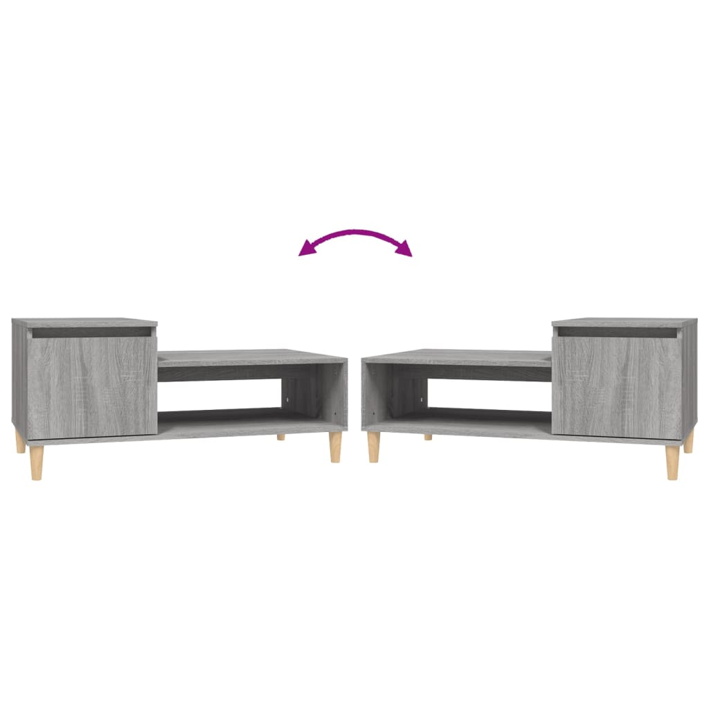 Soffbord grå sonoma 100x50x45 cm konstruerat trä