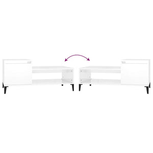 Soffbord vit högglans 100x50x45 cm konstruerat trä