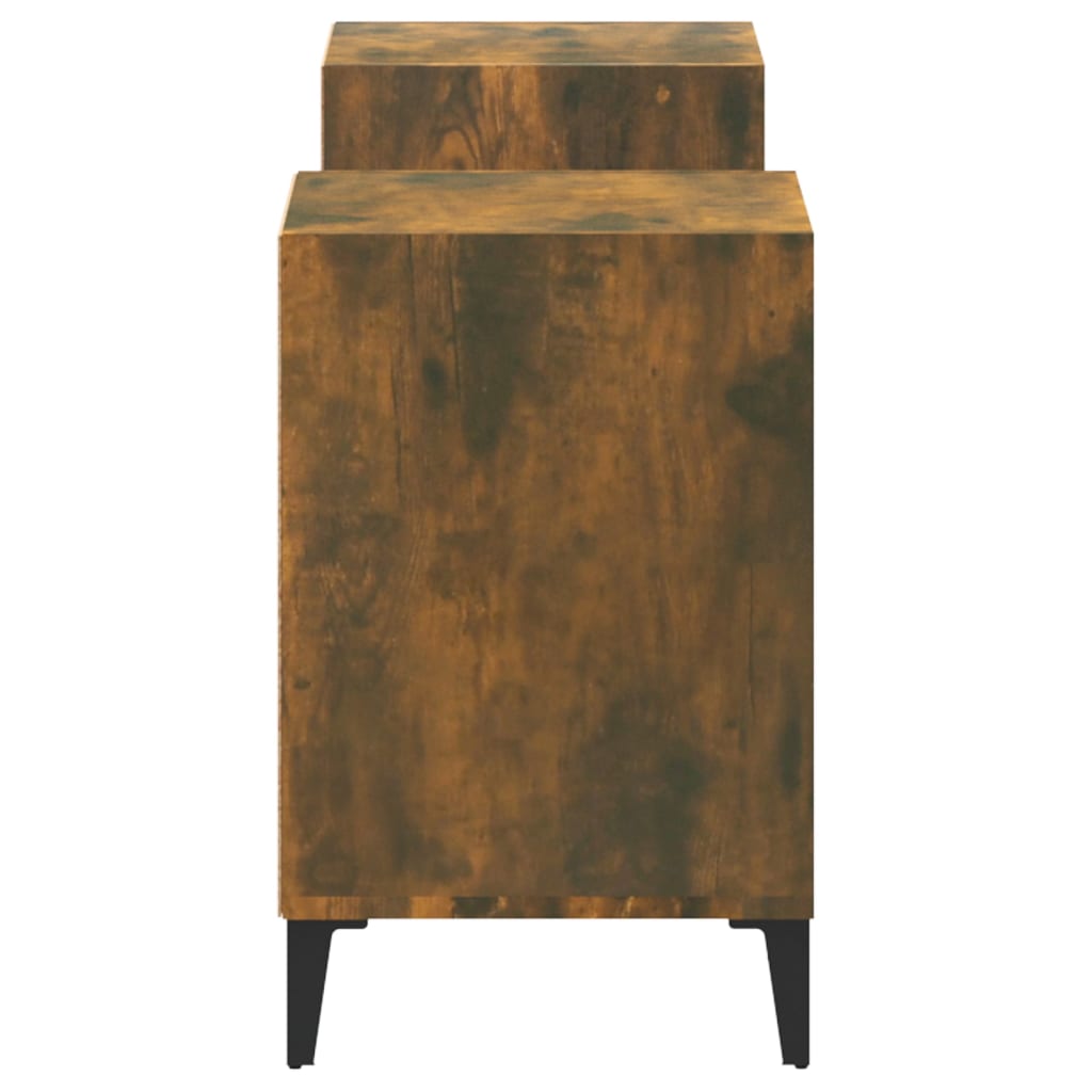 Tv-bänk rökfärgad ek 160x35x55 cm konstruerat trä