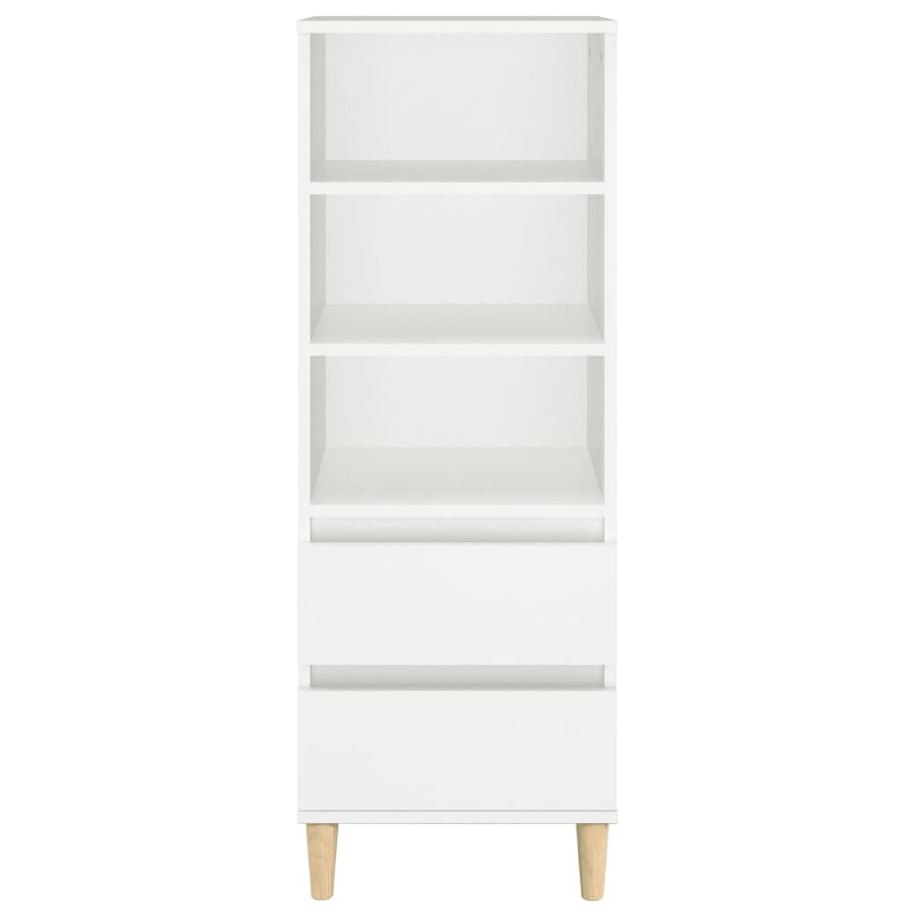 Högskåp vit 40x36x110 cm konstruerat trä