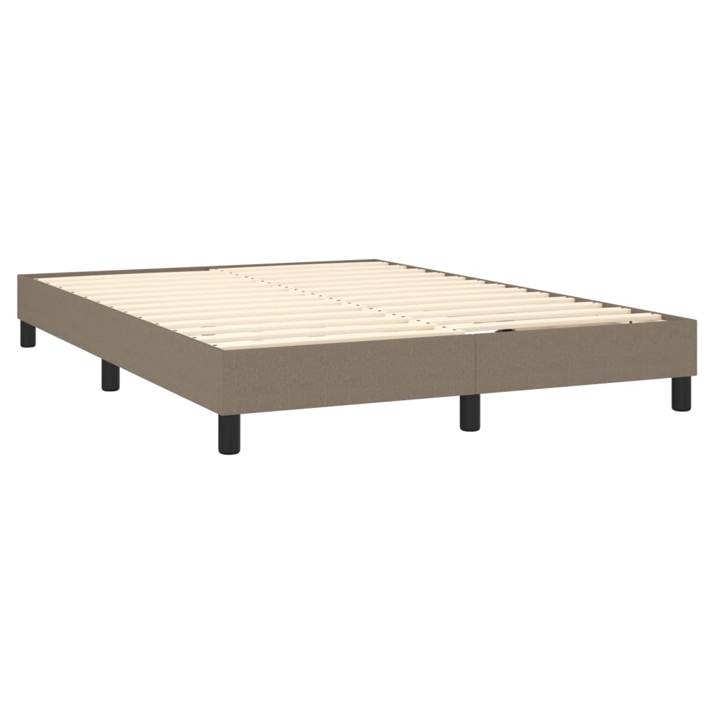 Boxspring-sängram taupe 140x190 cm tyg