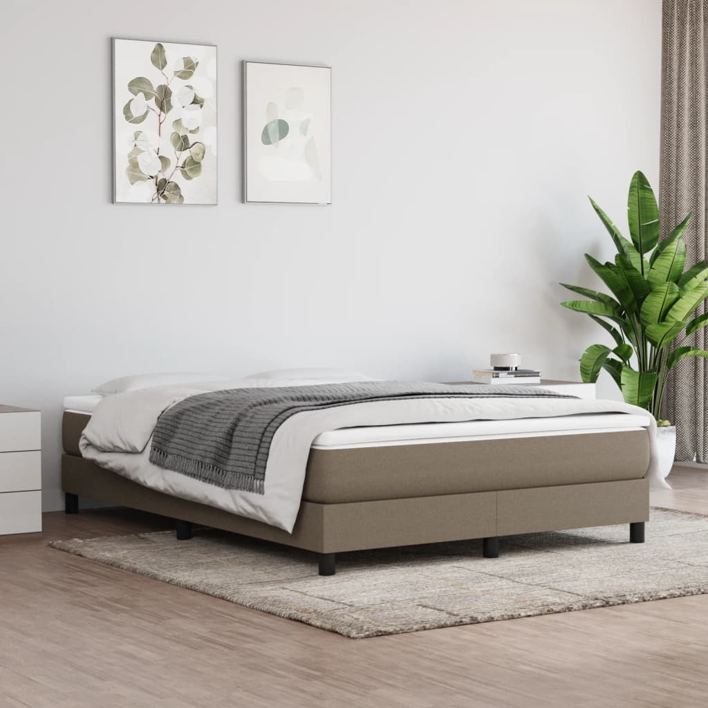 Boxspring-sängram taupe 140x190 cm tyg
