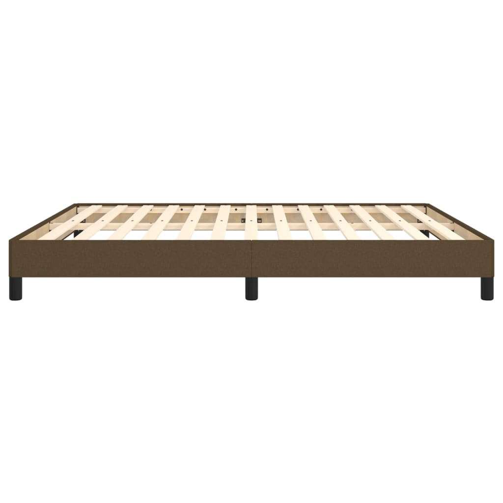 Boxspring-sängram mörkbrun 160x200 cm tyg