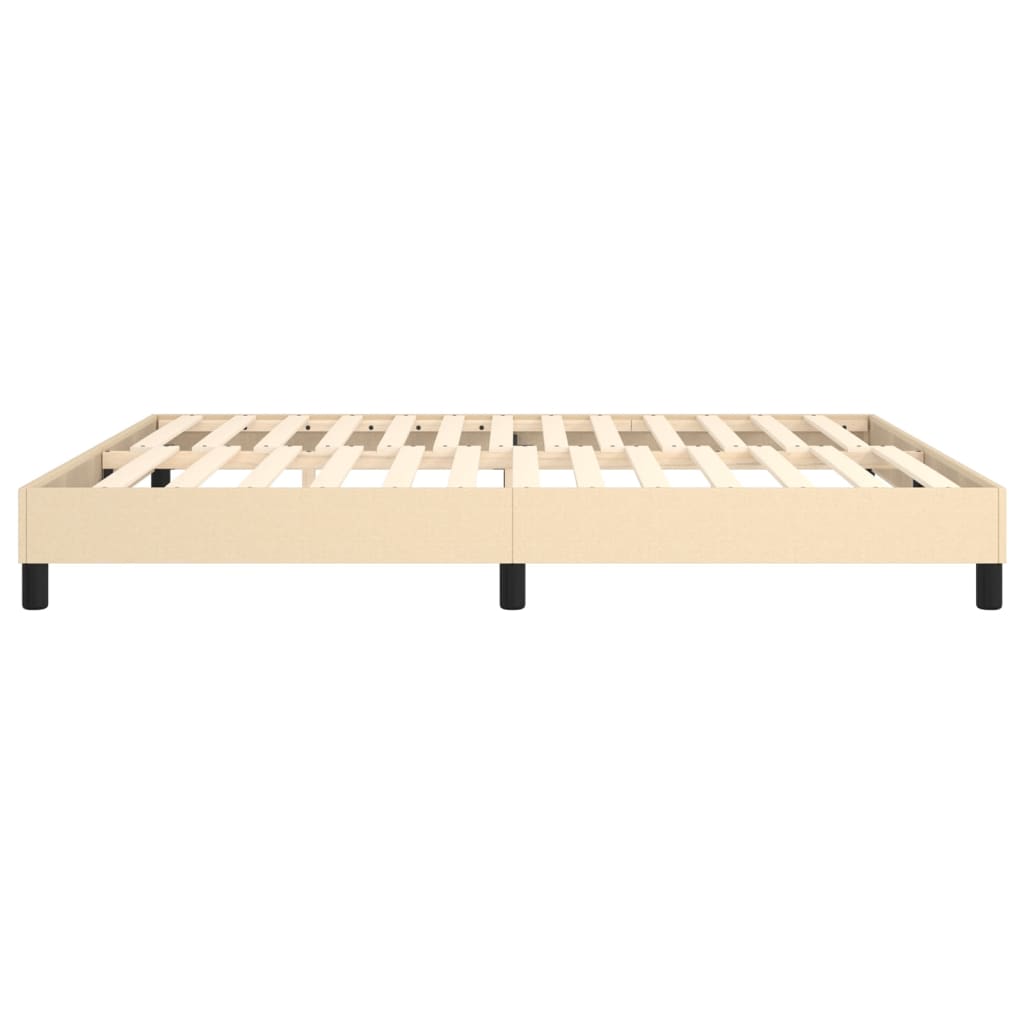 Boxspring-sängram gräddvit 160x200 cm tyg