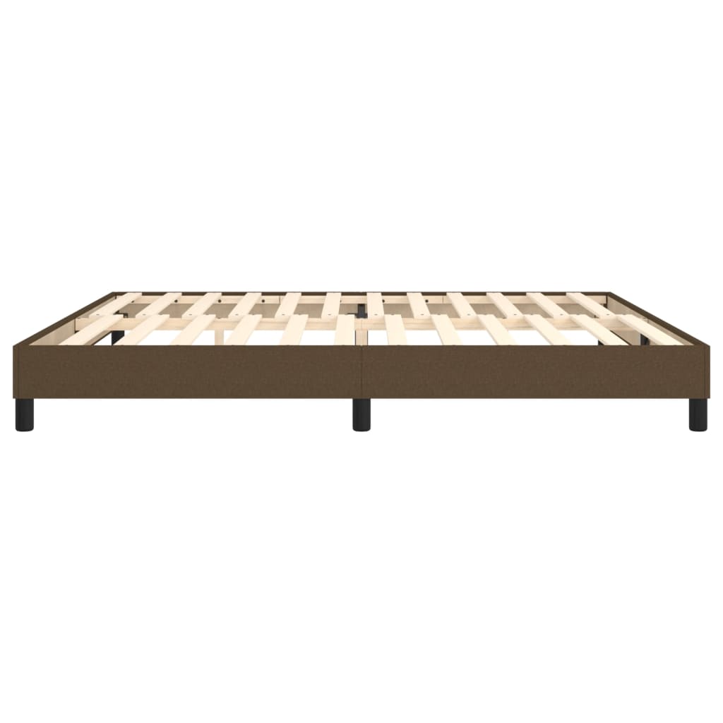Boxspring-sängram mörkbrun 200x200 cm tyg