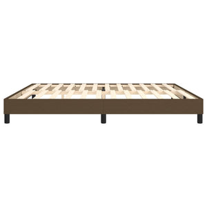 Boxspring-sängram mörkbrun 200x200 cm tyg