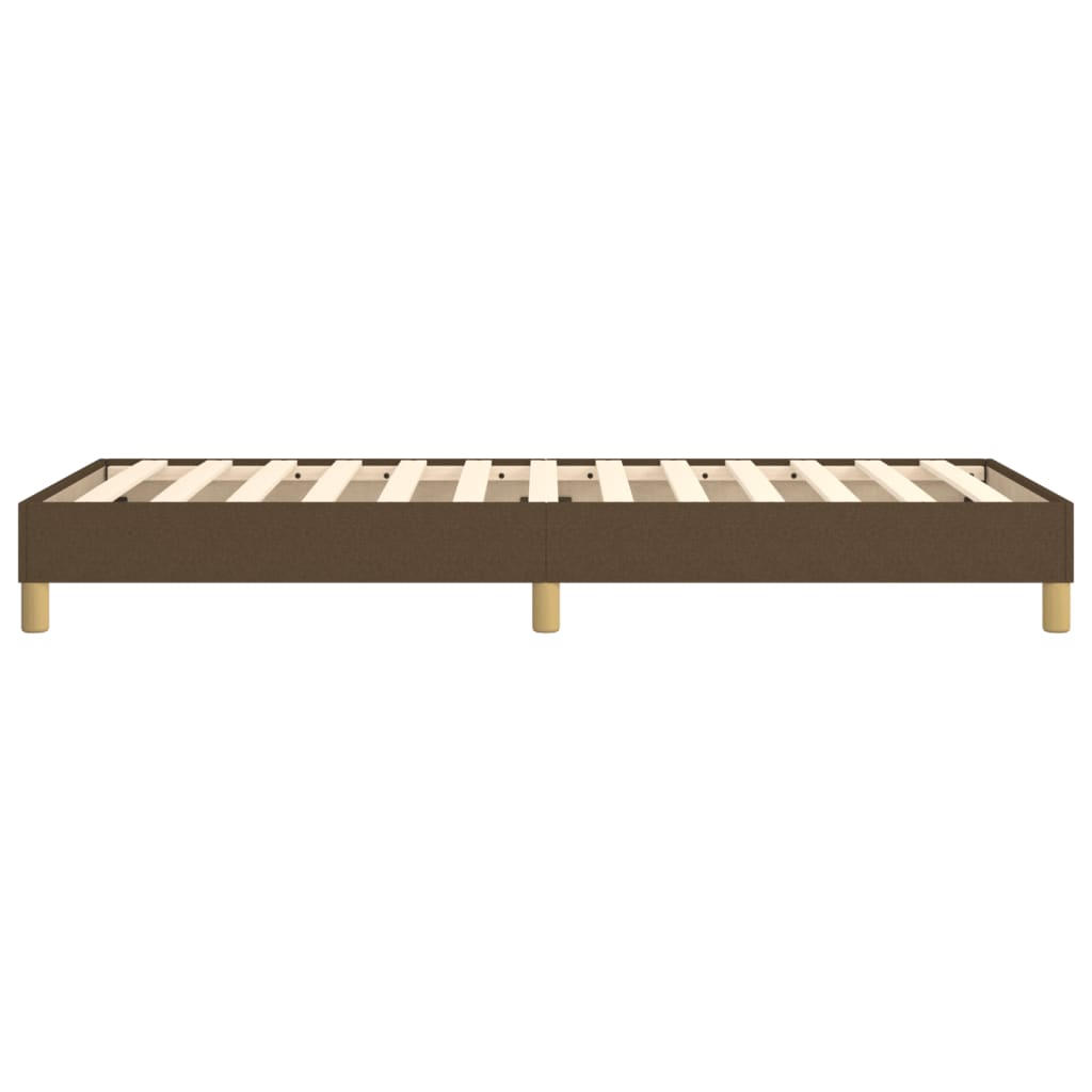 Boxspring-sängram mörkbrun 100x200 cm tyg